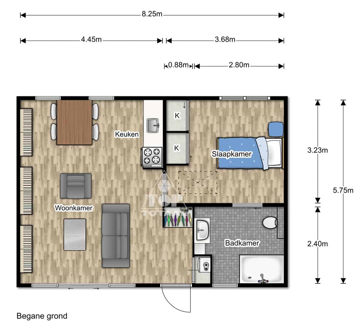 Plattegrond mantelzorgwoning